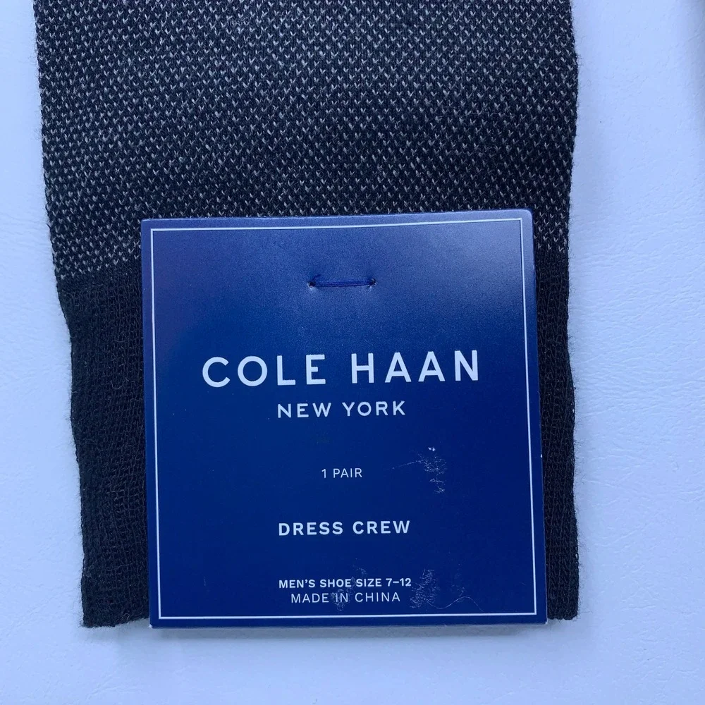 Cole Haan Mens 10-13 Multicolor Argyle Stripe Dot 3 Pair Lot Dress Crew Socks